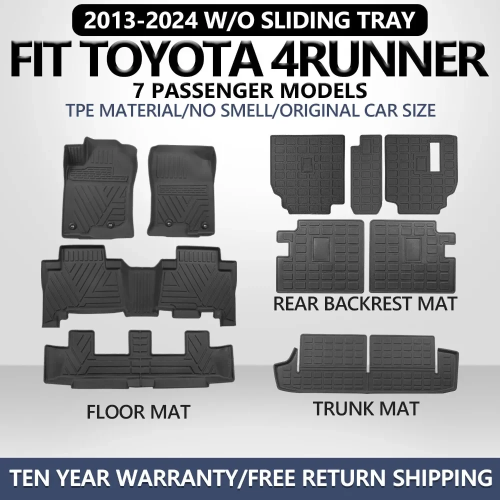 

Cago Floor Trunk Liners Fit 2013-2024 Toyota 4Runner 7 Seat Anti-Slip United States