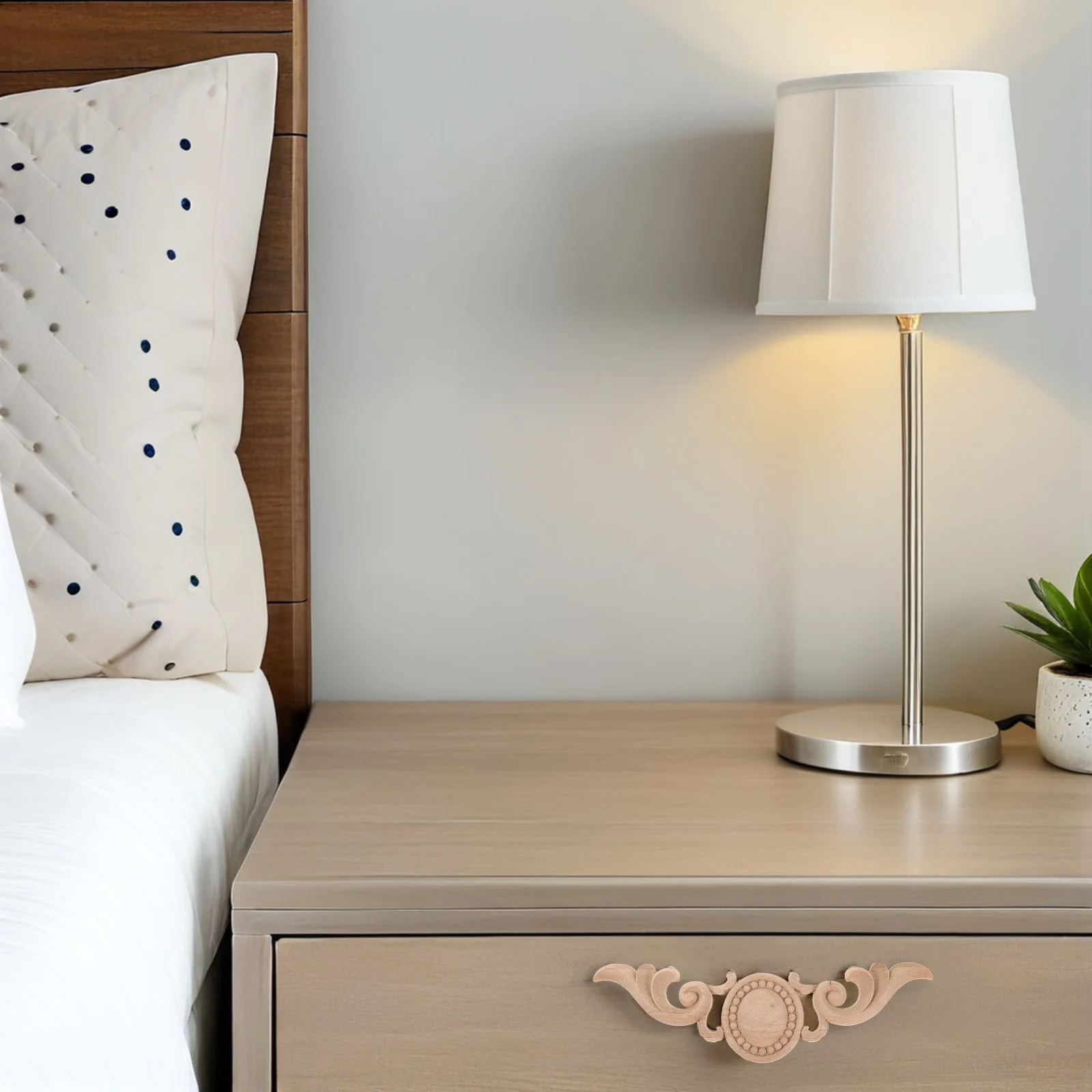 2 قطعة أثاث الزاوية الخشبية يزين الزخرفية منحوتة باليد خشبية Onlays DIY بها بنفسك ديكور المنزل زهرة الخشب منحوتة تقليم صب