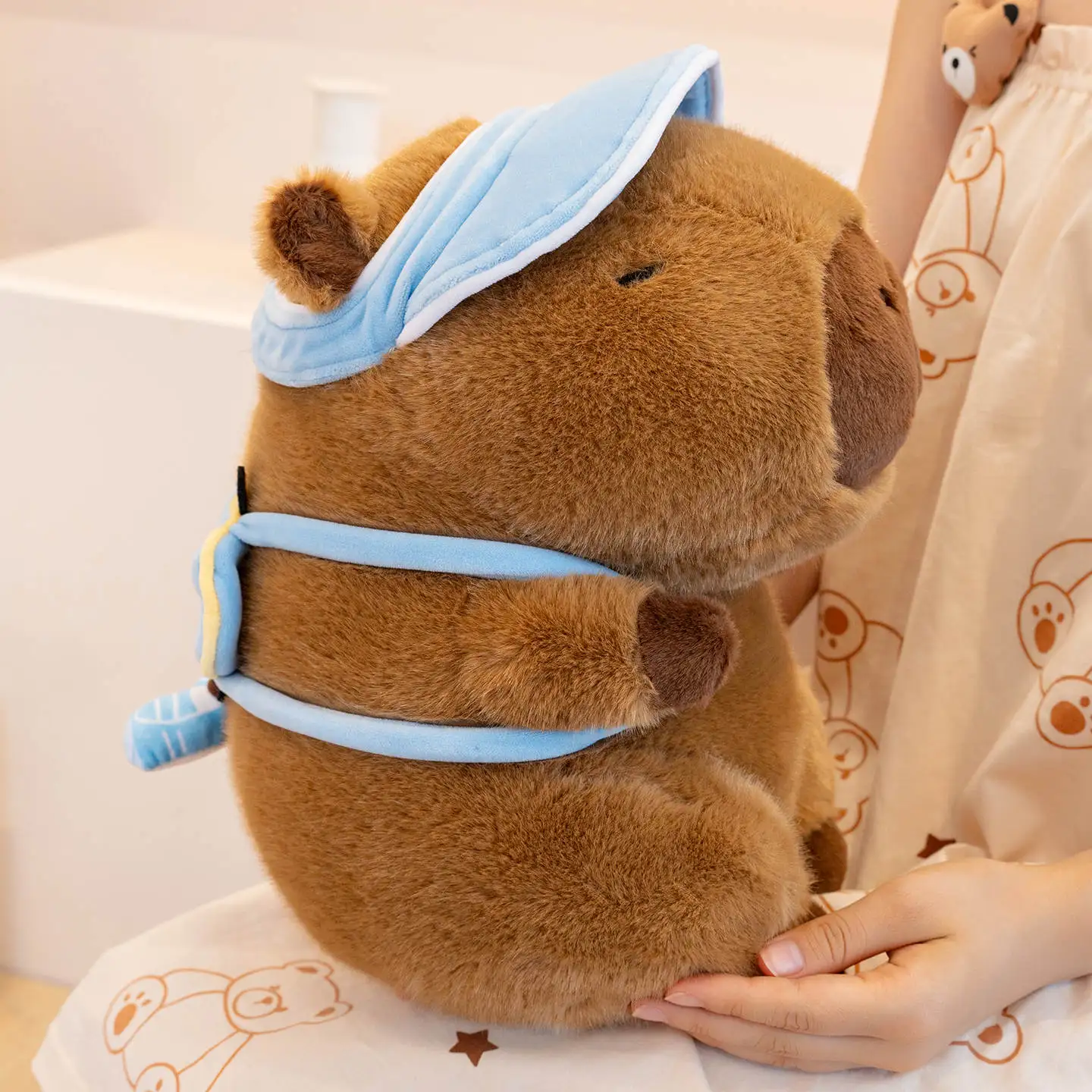 22/30cm dos desenhos animados diversão verão esportes capivara boneca de pelúcia sorvete coco natação futebol mochila capivara brinquedo de pelúcia decoração para casa