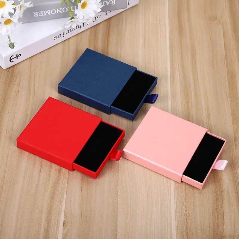 10 قطعة كرافت سميكة ورقة درج طقم مجوهرات علبة التعبئة والتغليف حلقة قلادة أساور القرط هدية حاوية مع الإسفنج داخل