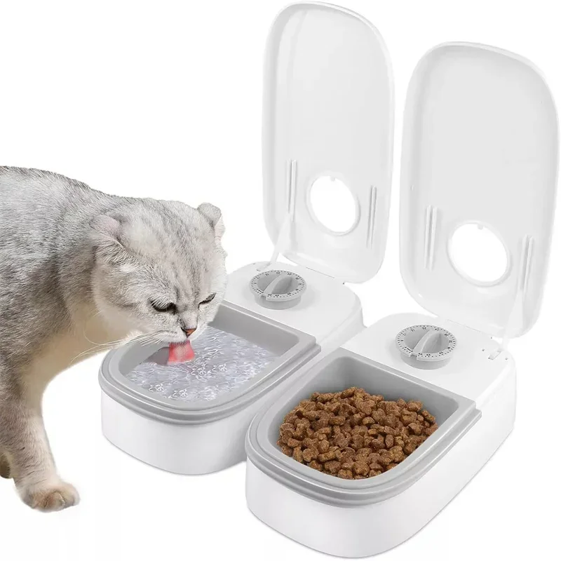 

Dog Feeder Cat Automatic Feeding Water Bowl White Pet Food Storage Dispenser Container Pets Puppy Kitten Accessories