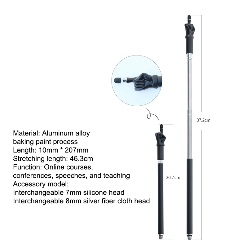 تلسكوبي مؤشر التدريس قضيب إصبع التدريس عصا القلم شاشة القلم لباد مدرسة مكتب لوازم القراءة #4
