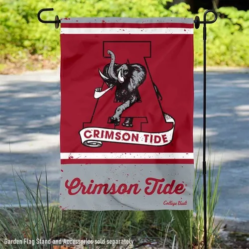 Alabama Crimson Tide Vintage Retro Throwback Garden Flag and Yard Banner jjx