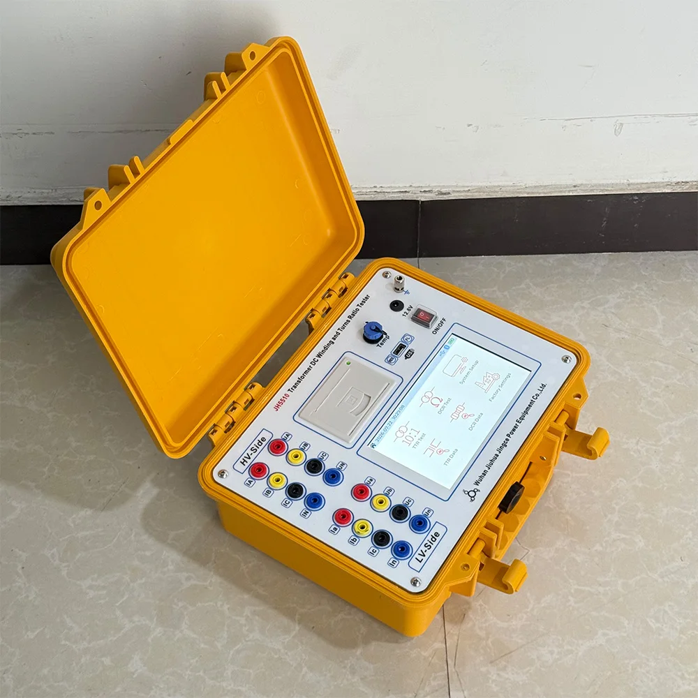 English/Spanish/French/Portuguese/Russian Transformer DC Winding Turn Ratio Tester TTR Meter with a Single Wiring Setup