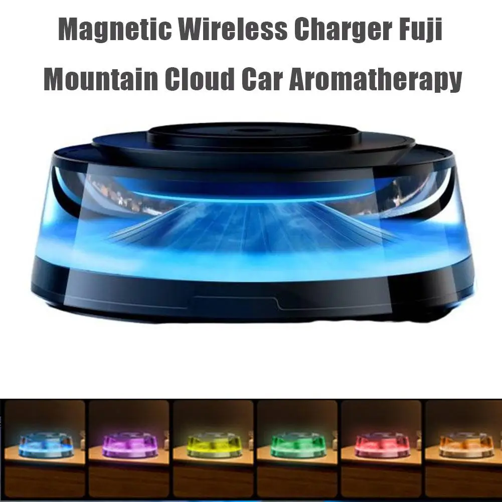 

Быстрое беспроводное автомобильное зарядное устройство 3 в 1, 15 Вт, крепление для телефона с противоскользящим RGB-диффузором, дизайн освещения для ароматерапии, магнитный Ho M8C2