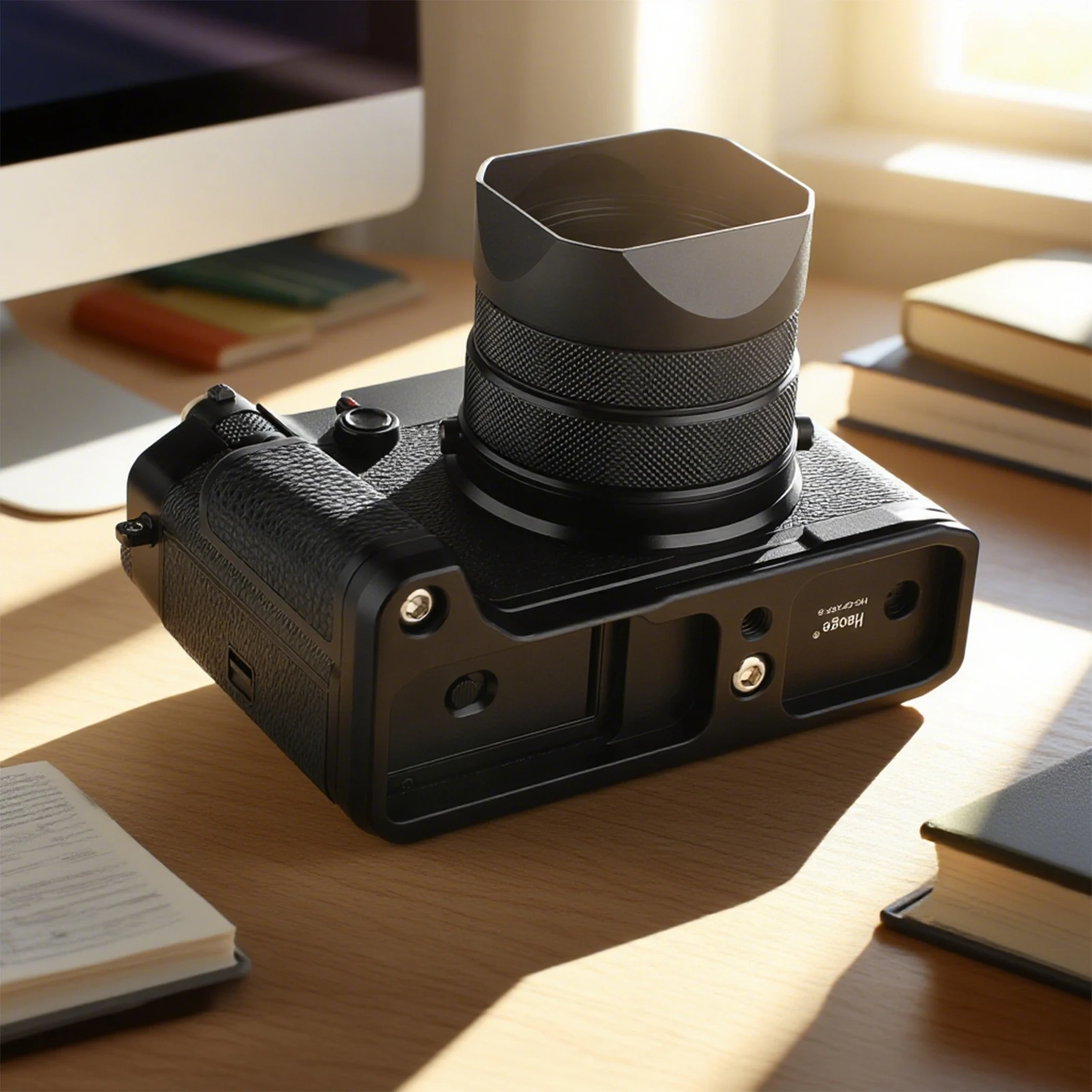 Haoge Handgriff für Fujifilm GFX100RF Kameragehäuse L-förmiger Griffhalter HG-GFXRF-B Schwarz mit Arca-Swiss Standardplatte – Detail 5