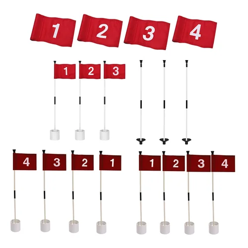 Imagen 2 del producto Asta de bandera de golf desmontable de dos secciones: taza con orificio de práctica portátil para poner verde