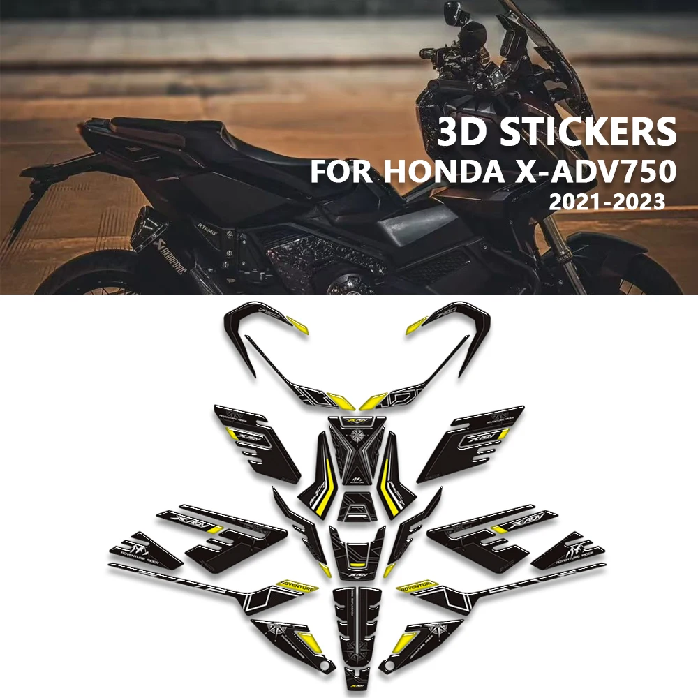 For Honda X-ADV 750 Protector Tank Pad Kit Knee Wheel Stickers Decals Body Fairing Fender Shell Windshield XADV750 2021-2024