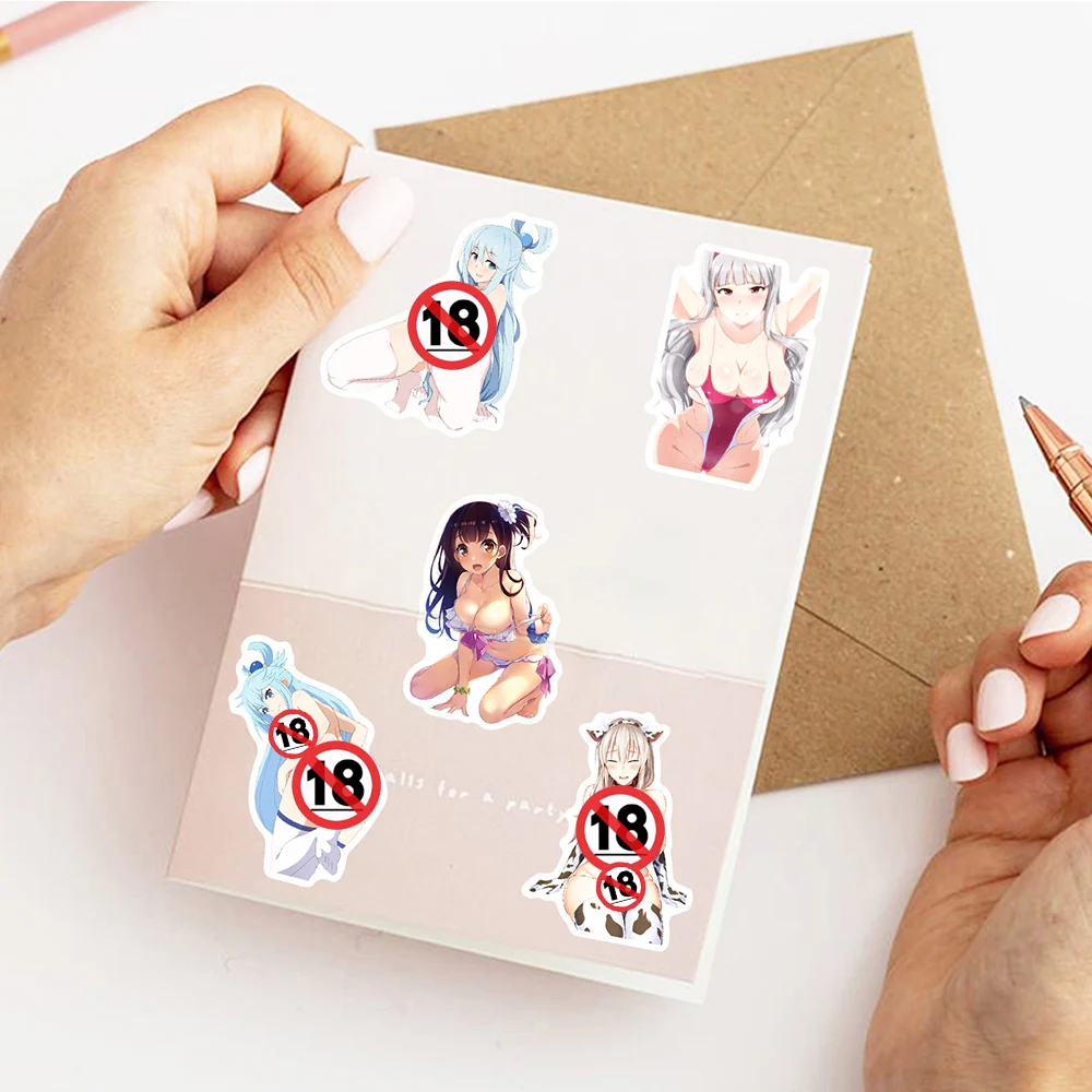 10/30/50 adet Anime seksi kız çıkartmalar sevimli Waifu Hentai Graffiti çıkartmaları yetişkin DIY bagaj su şişesi bisiklet Sticker için toptan