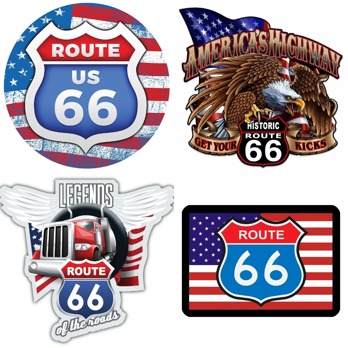 

No. 66 USA Self Adhesive Round Graphic Circle Wall Decal Sticker 4x4 Off Road Racing Rally Motorcycle Decoration