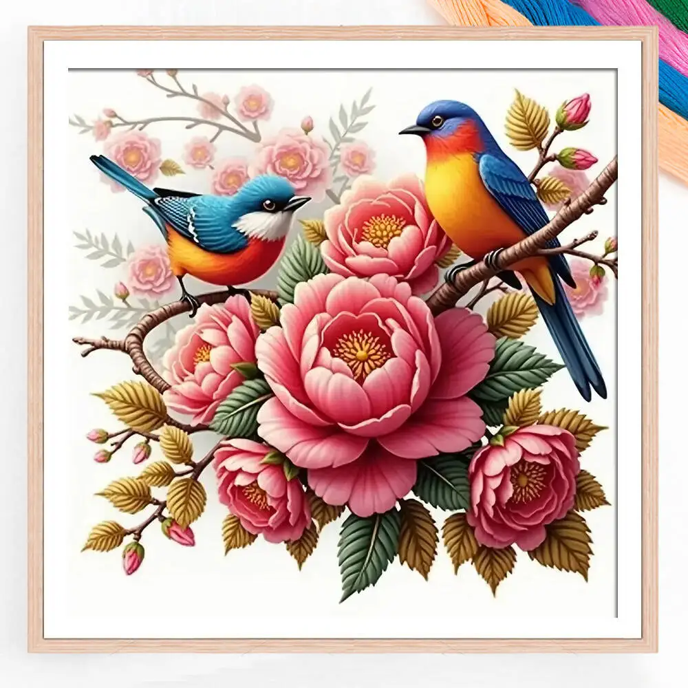 New Arrivals Cross Stich Bird And Flower 11CT Printed Fabric Embroidery DIY Handcraft Supplies Stitching Handmade Needlework