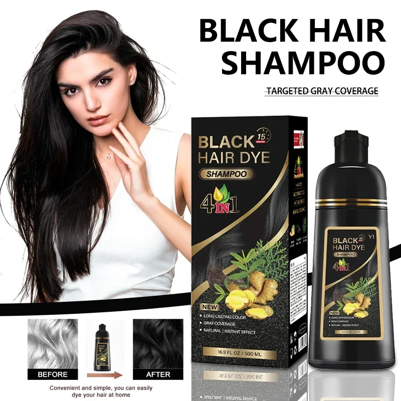 MEIDU 30ml / 500ml 4 in 1 Instant Black Hair Dye Shampoo White Covered with 7 Colour Female Male Herbal Ingredients Styling