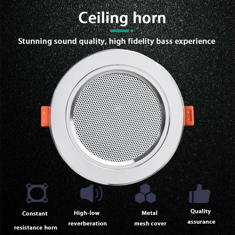 12W Mini Ceiling Speaker Stereo Home Theater Background Music System Public Address In-wall Loudspeaker Bathroom Kitchen Hotel