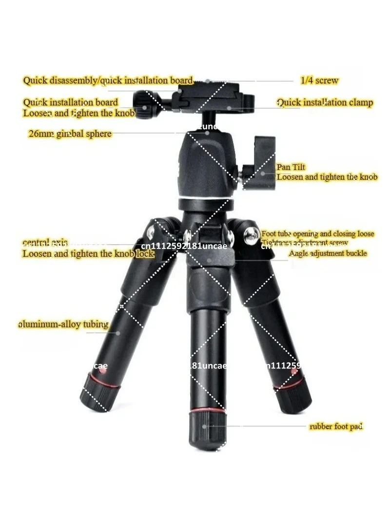 Mini Aluminum Alloy Desktop Tripod for DSLR Camera & Mobile Phone Live Selfie Stand