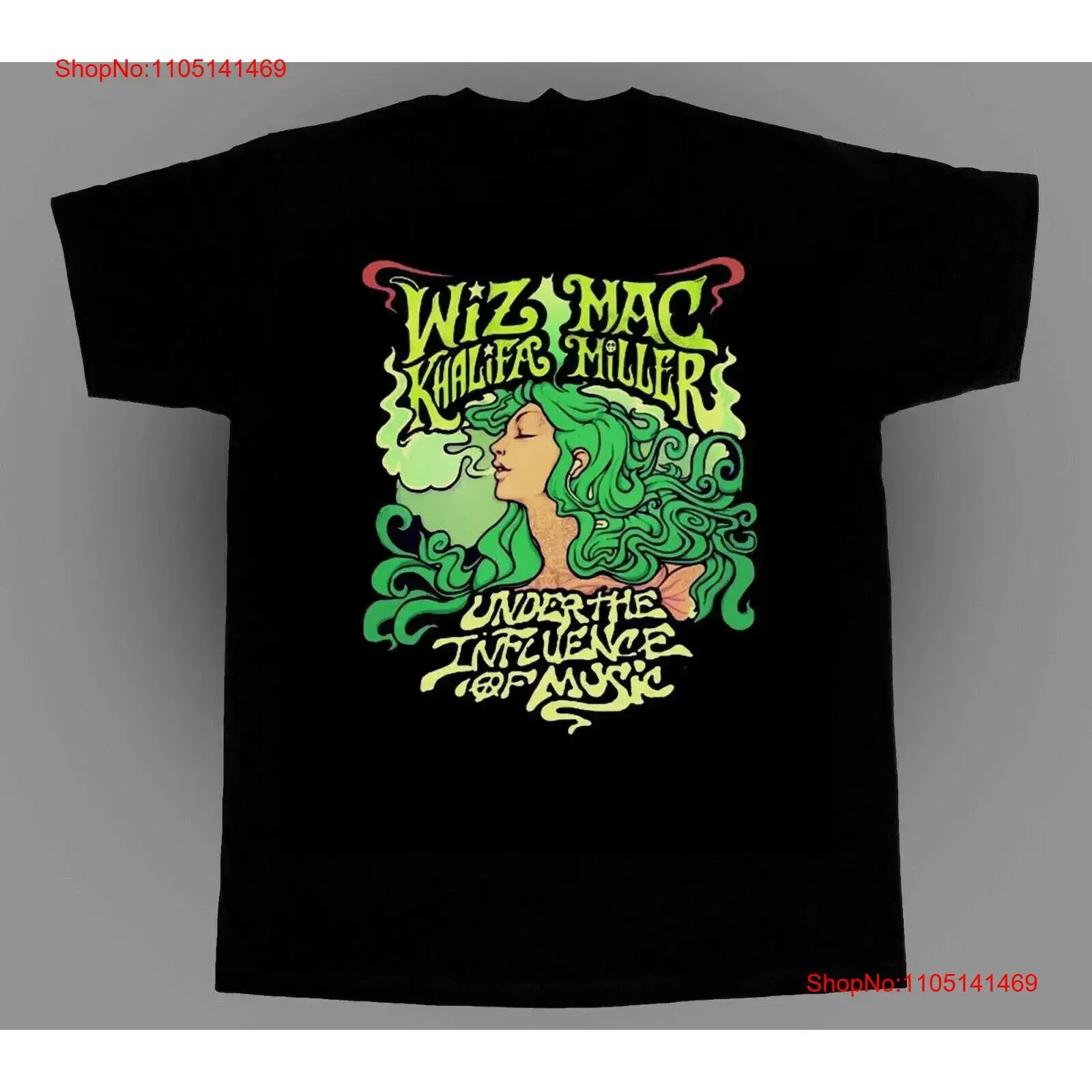 Wiz Khalifa Under The Influence Of Music Cotton T Shirt Full Size S 5XL vintage Washed Casual designer clothes graphic