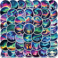 50PCS Northern Lights Art Series Graffiti Sticker Computer DIY Graffiti Laptop Luggage Waterproof Creative Notebook Stickers ﻿