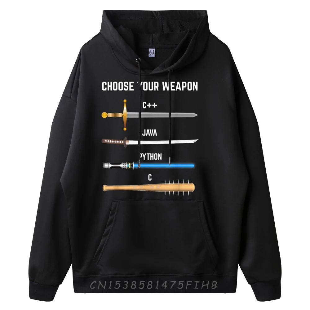 Funny Programmer Choose Your Weapon For Devs Graphic Sweatshirts Men Men's Oversize Long Sleeve Man New In Sweatshirts Plus Size