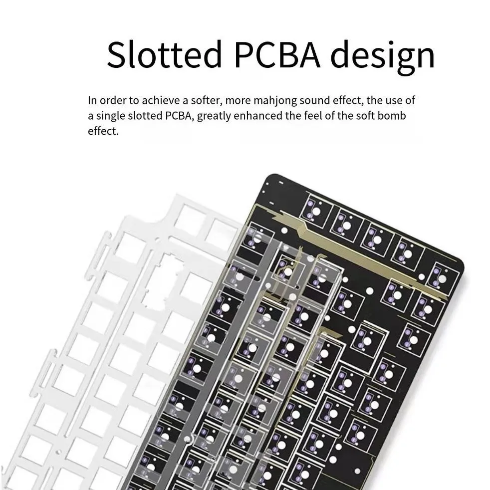 Akko MOD007 V3 Keyboard DIY Kit Hot Swap Slotted PCBA Gasket Mount for 82-Key Wired Mechanical Barebones Keyboard CNC Case