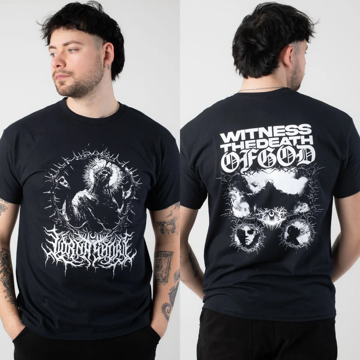 T-Shirt en coton avec image de groupe Death of God Lorna Shore, Streetwear d'été pour hommes et femmes
