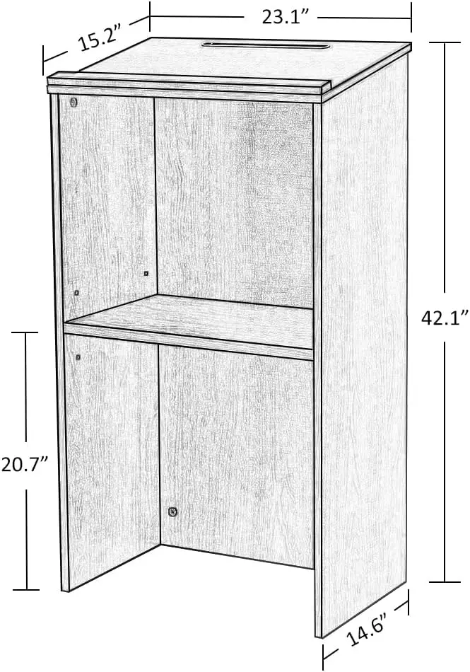 Portable Podium Stand Hostess Stand Desk with Adjustable Shelf for Churches, Lectern Classrooms, Office (White) USA