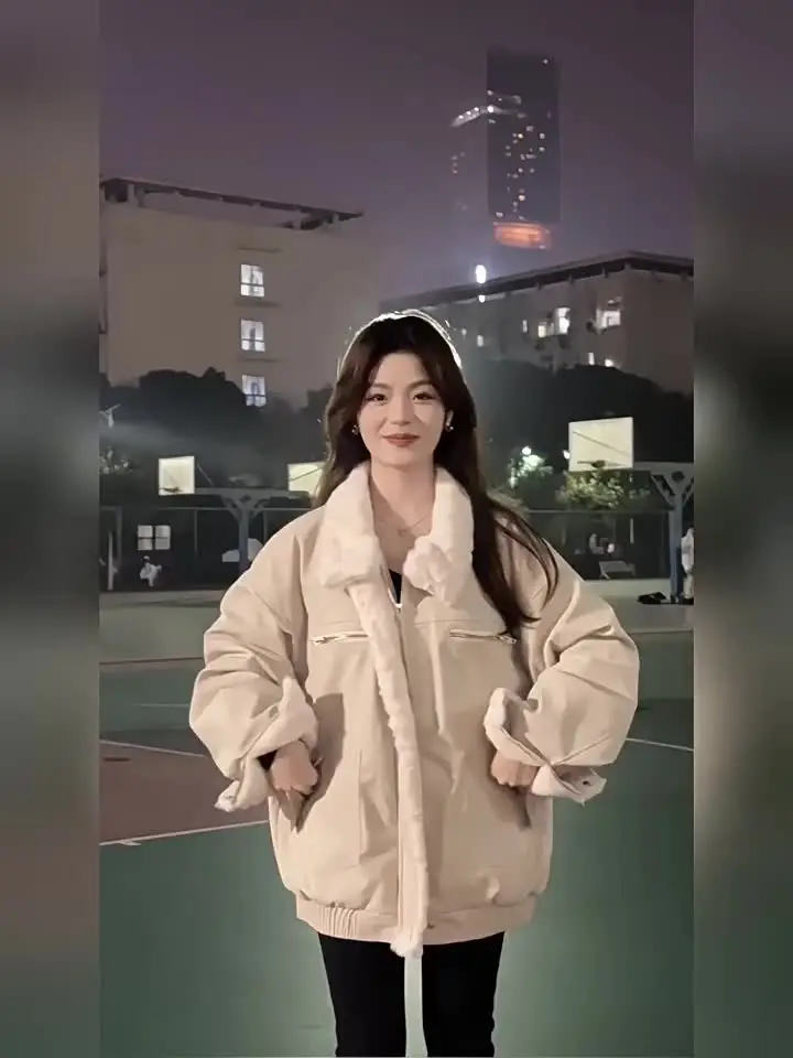 

Женское зимнее пальто с мехом ягненка в американском стиле ретро, новое свободное пушистое хлопковое пальто на подкладке, длинное све, обычная длина