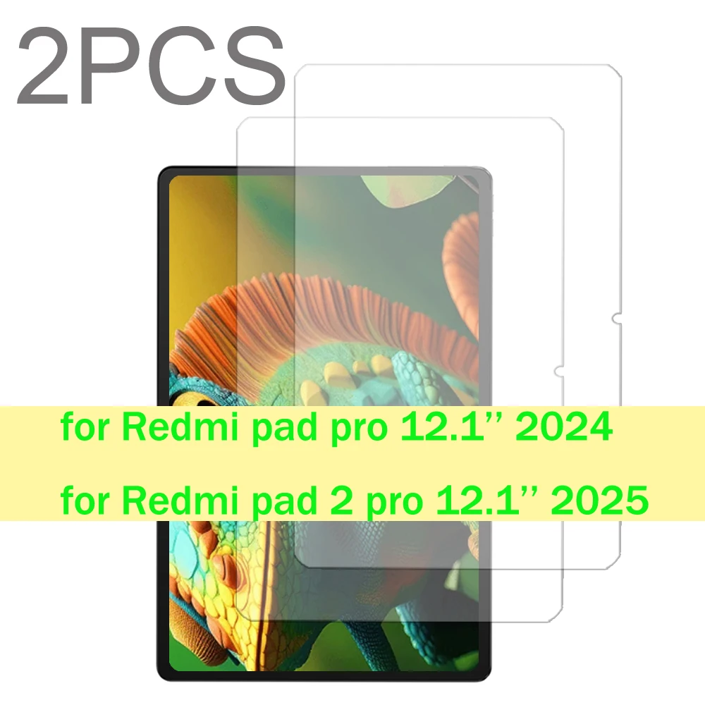 عبوتان من الزجاج لهاتف Xiaomi Redmi Pad 2 pro 12.1 2025 & 2024 إصدار اللوحي واقي شاشة من الزجاج المقسى مقاوم للخدش