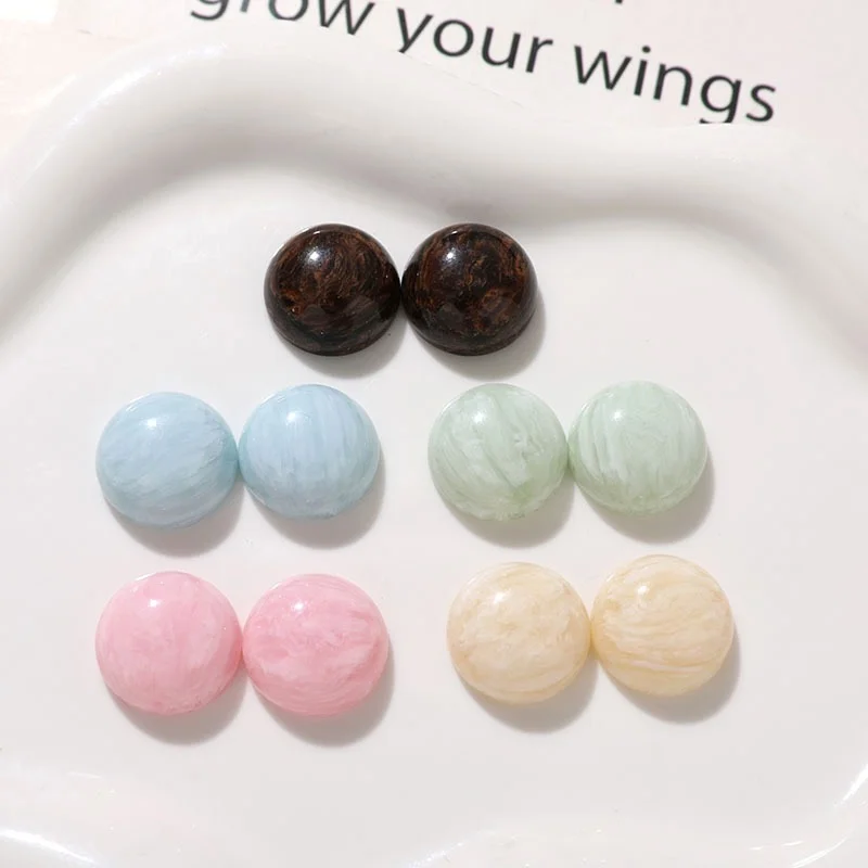 Wholesale 100pcs/lot 18mm color print geometry rounds shape resin cabochon beads diy jewelry garment accessory