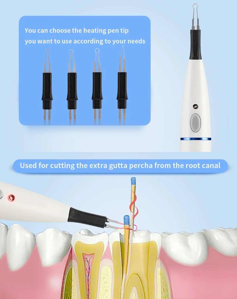 Dental Wireless Gutta Percha Zahnfleischschneider Endo Obturationssystem Dental Dissolved Breaker Gutta Percha Cutter mit 4 Spitzen – Detail 3