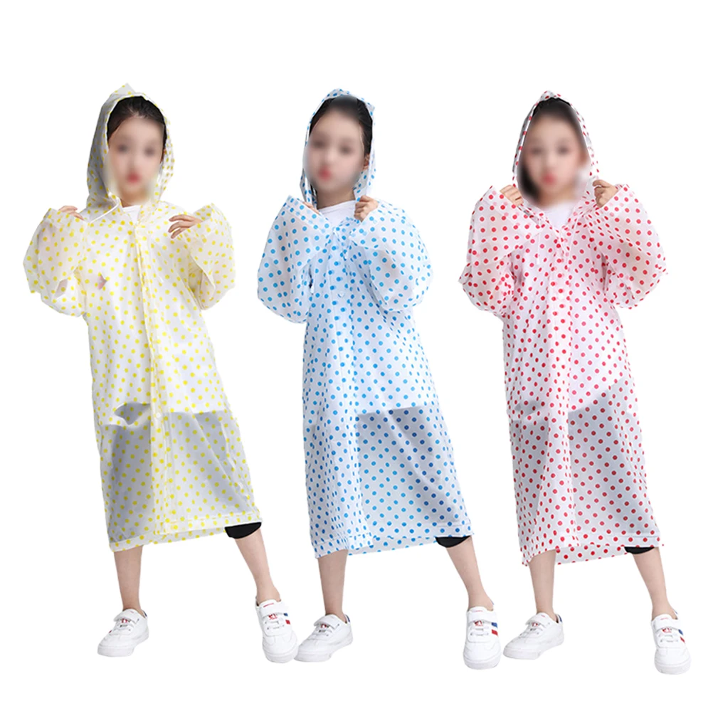 

Thickened Kids Raincoat EVA Waterproof Portable Practical Children Rainwear Dot Pattern Fashion Lovely Safe Durable Travel