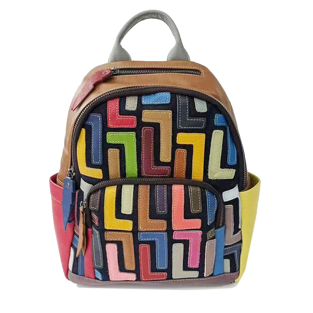 vintage-backpack-woman's-patchwork-genuine-leather-casual-shouder-bag-for-women-back-pack