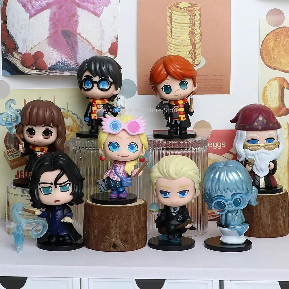 Figura de Anime de Harry Potter, juego de 8 piezas, muñeco hecho a mano de Hermione, Ron, Snape, Dumbledore, decoración, juguete coleccionable para fanáticos de la película