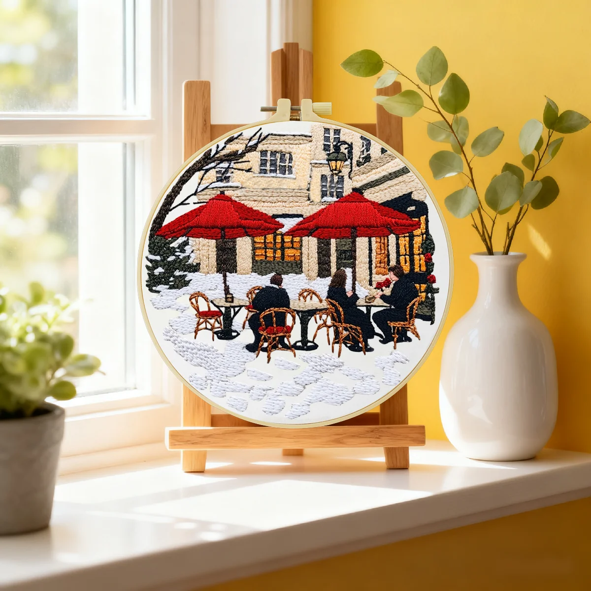 1 Stück 20X20CM/15X15CM 7,87/6,3 Zoll Outdoor-Stickerei-Starter-Kit DIY-Kit DIY-Stickerei-Set Handarbeiten Nadelkunst Nähkunst – Detail 2
