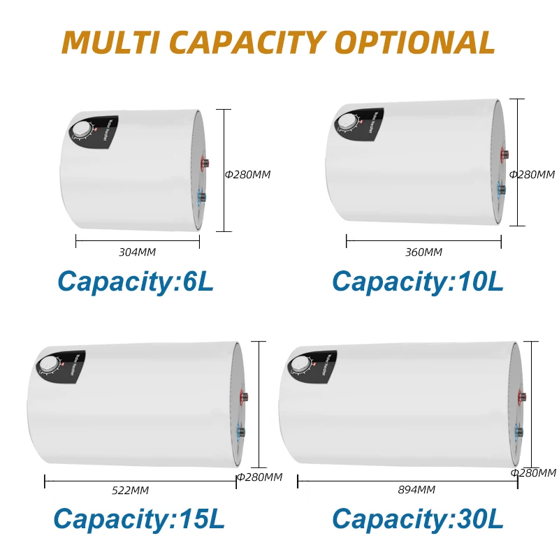 Custom Logo Rv Water Heater DC 12v Floor Mounting Caravan Electric Hot Boiler Cylinder 6-30L Tank Storage Water Heater view 3