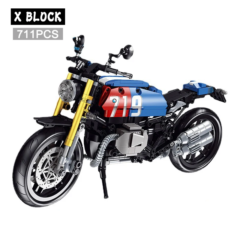 

Technical Expert Constructor Racing Motorcycle Building Blocks Retro R Nine T City Speed Champion Locomotive MOC Bricks Kid Toys