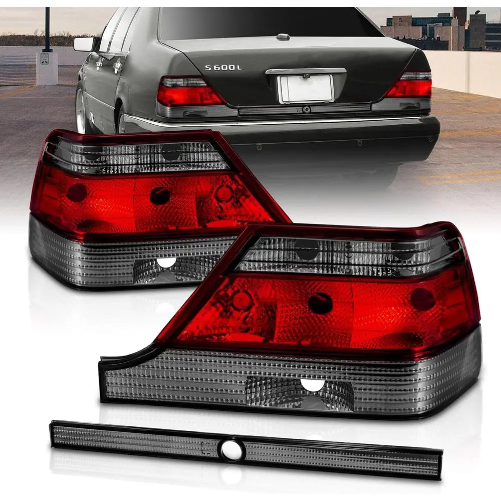 

Replacement Tail Lights Red/Smoke Lens for Mercedes Benz S-Class W140 - Passenger and Driver Side