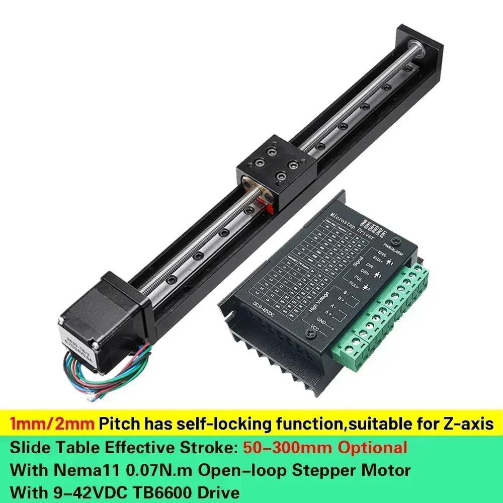 YunDuan T-Typ motorisierte Linearschiene Bühne Mini CNC Schiebetisch X Y Z-Achse Motor Linearführungsschiene Schiebetisch 50-300 mm Hub