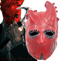 1PCS Anime  Mask Cosplay Costumes Shin Heart Scary Bloody Latex Helmet Mask Adult Unisex Halloween Performance Party Props