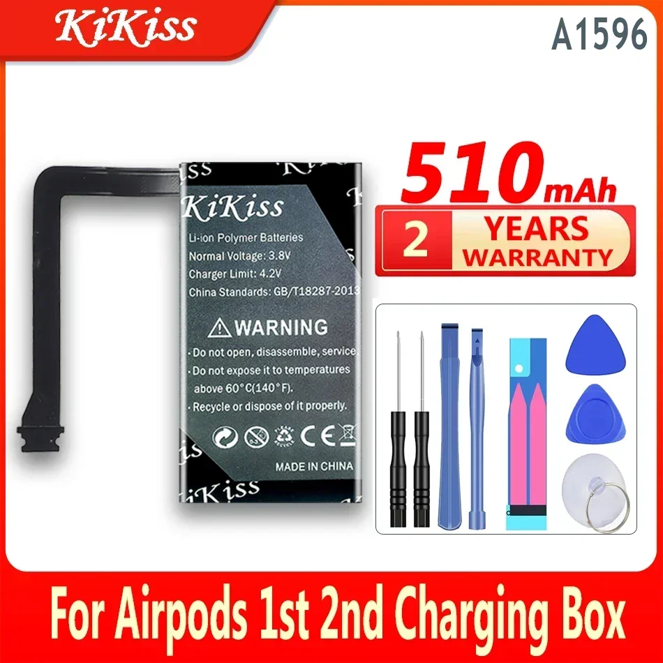 

Аккумулятор KiKiss A1596 емкостью 510 мАч для Airpods 1 2 1-й 2-й зарядный блок для беспроводных наушников