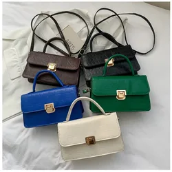 Fashion Stone Pattern Lock Buckle Crossbody Small Square Bag New Female Simple Shoulder Bag Casual Messenger Bag Mini Handbag