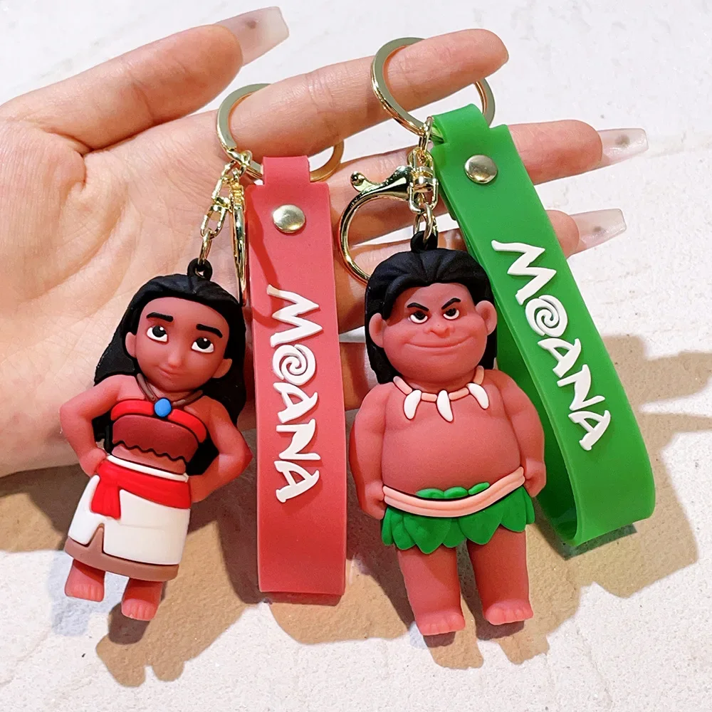 Moana 2 Disney Anime Doll Car Keychain Keyring Pendant Accessories Heihei Maui Pua Cute Children Toy Decoration Cartoon Car Gift