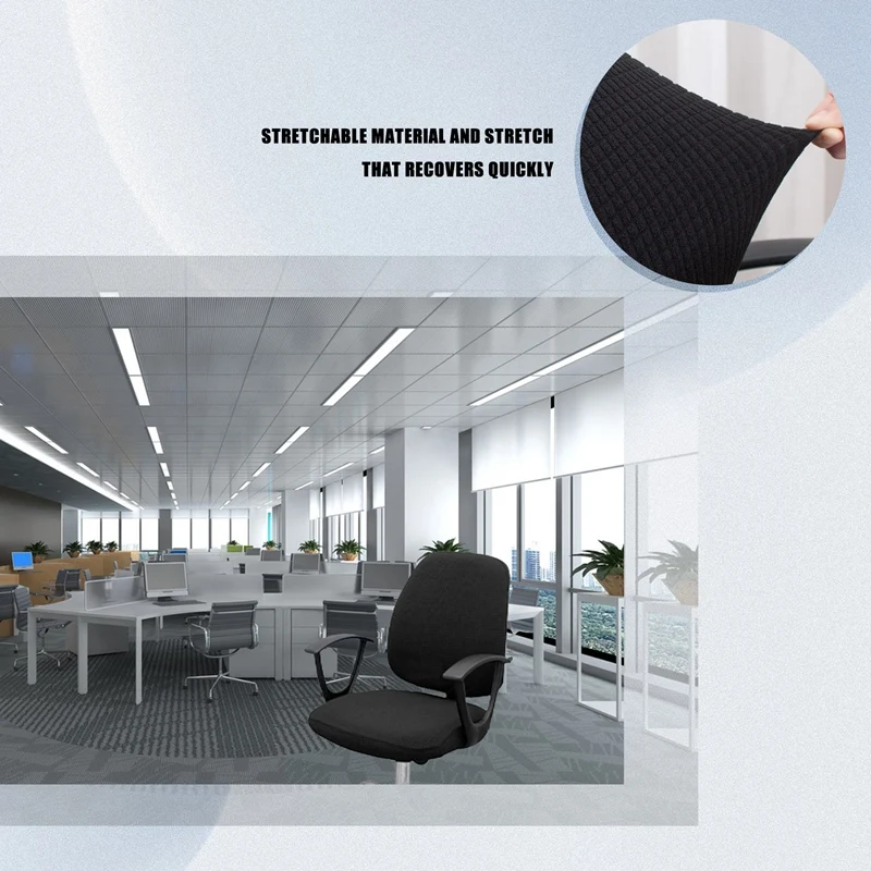 Corn Check Split Chair Covers Office Home Computer Chair Cover Armrest Elastic Seat Cover