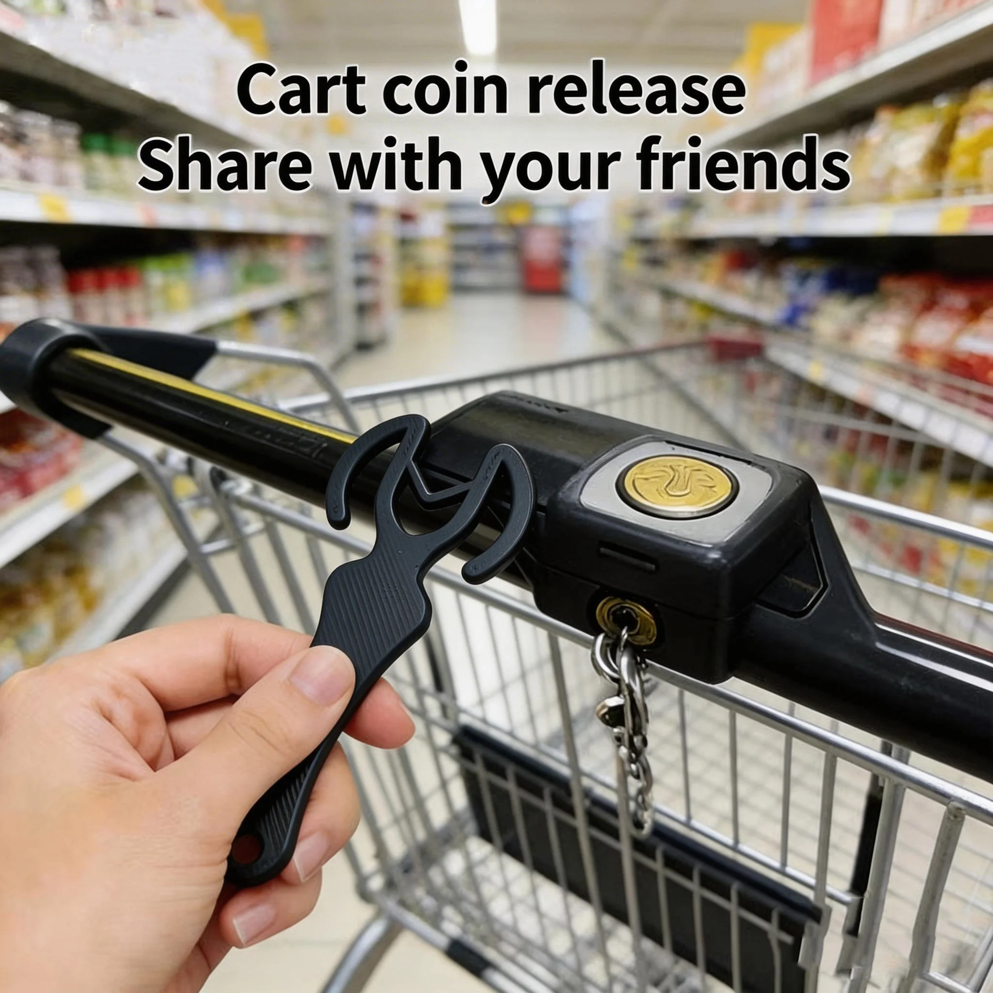 6Pcs 3D Plastic Shopping Cart Token Keychain Reusable Trolley Unlock Tool Portable Key Ring