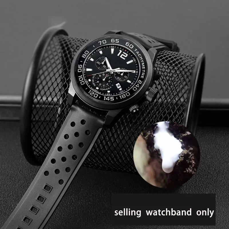 Soft Silicone Watch Strap for Tag Heuer Racing F1 WAZ2113 Sports Watch Series Accessories Rubber Men Watch Band 22mm bracelet