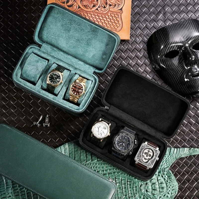 Leather Watch Box Luxury Watches Storage Boxes Travel Portable Mechanical Watch Display Case Organizer Packaging Supplies Gift