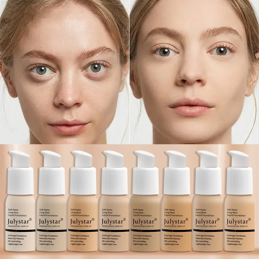 30ml Matte Liquid Foundation | Oil-Control Waterproof Long-Wearing | Full-Coverage Face Makeup Essential
