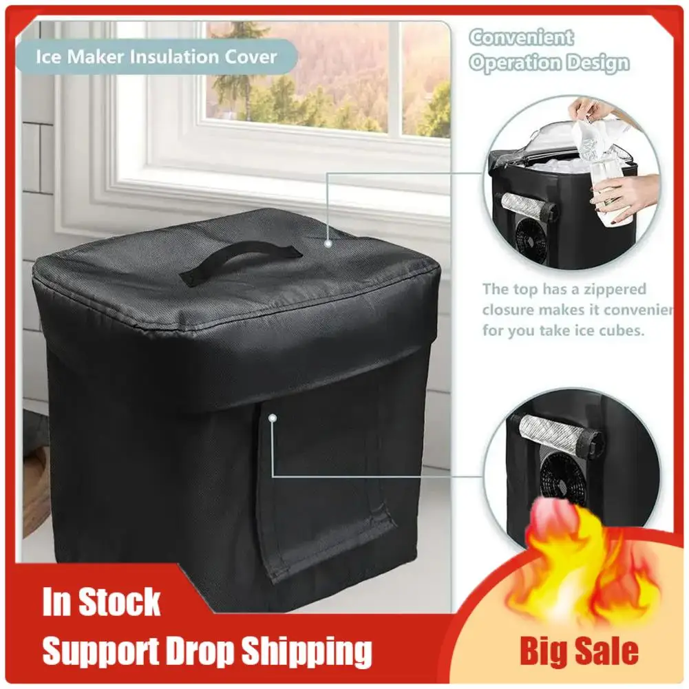 

Top Deals Cover For Ice Maker Heat Shield Portable Waterproof Insulation Cover For Ice Maker Ice Cubes Maker Protective Cover