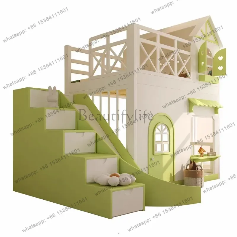 LSModern Style Camas Infantiles Furniture Home Simple Normal Loft Kids Beds Double Decker Loft Single Design Children Beds Twin