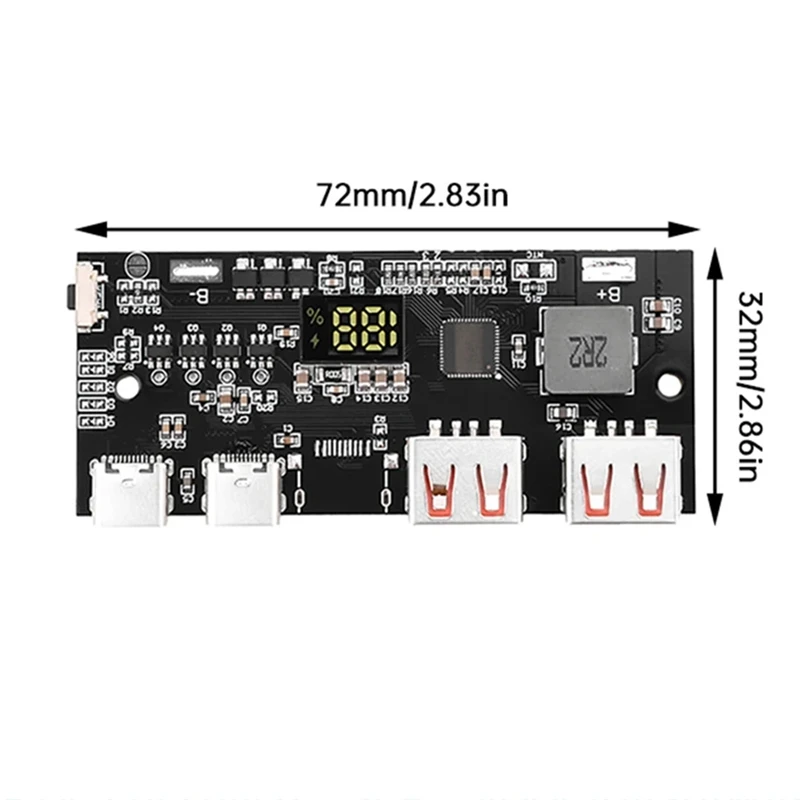 Full Protocol 22.5W Quick Charging Mobile Power Module QC4.0 Type-C USB Mobile Power Bank Circuit Diy Motherboard