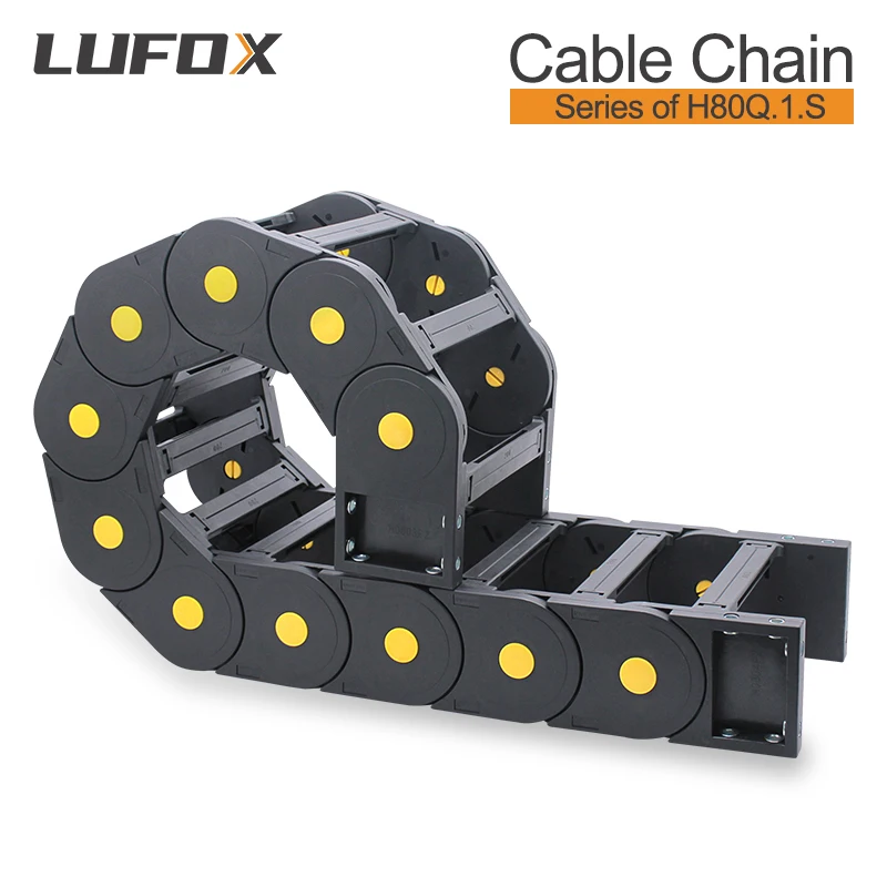 High quality 1-meter cable drag chain. Series of H80Q.1.S-Bridge type open of both side