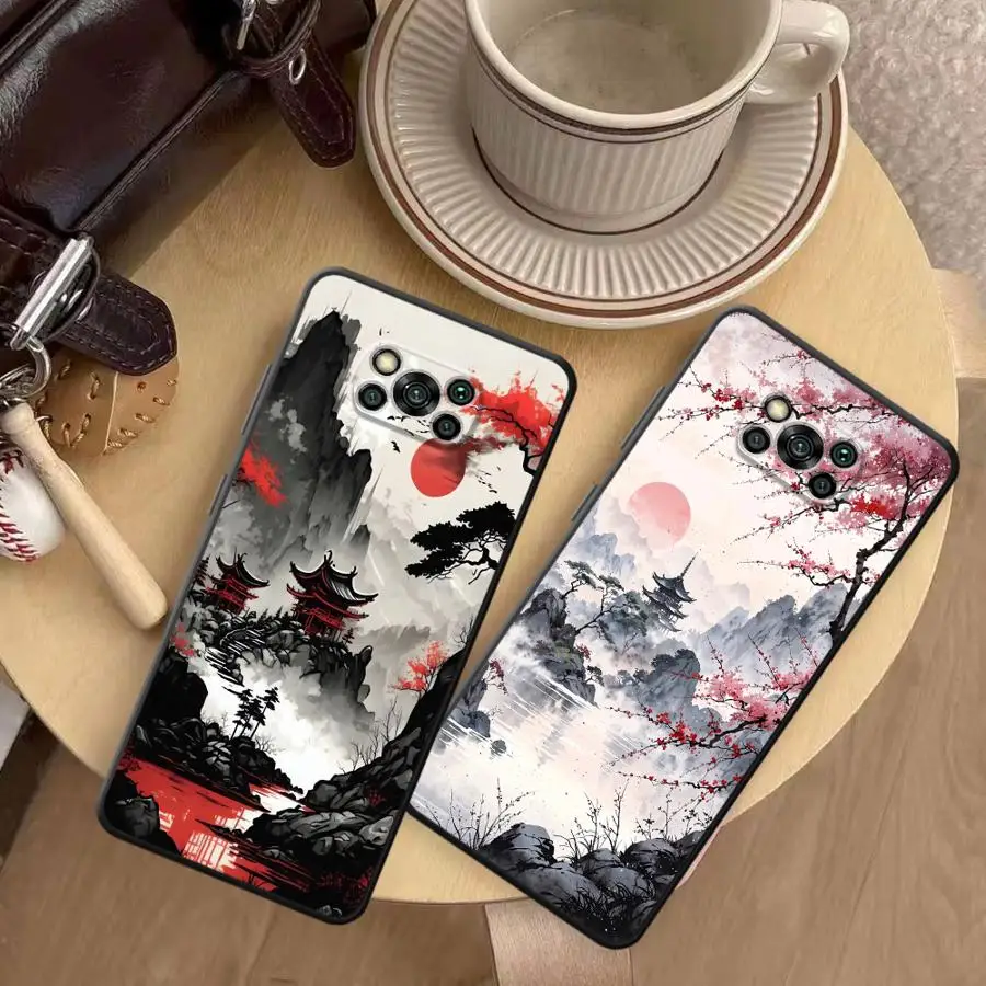

Funda Phone Cover Case for Xiaomi Mi 13 Lite 12X 14 11 12T Pro 12 11T 10T Wash Painting Landscape